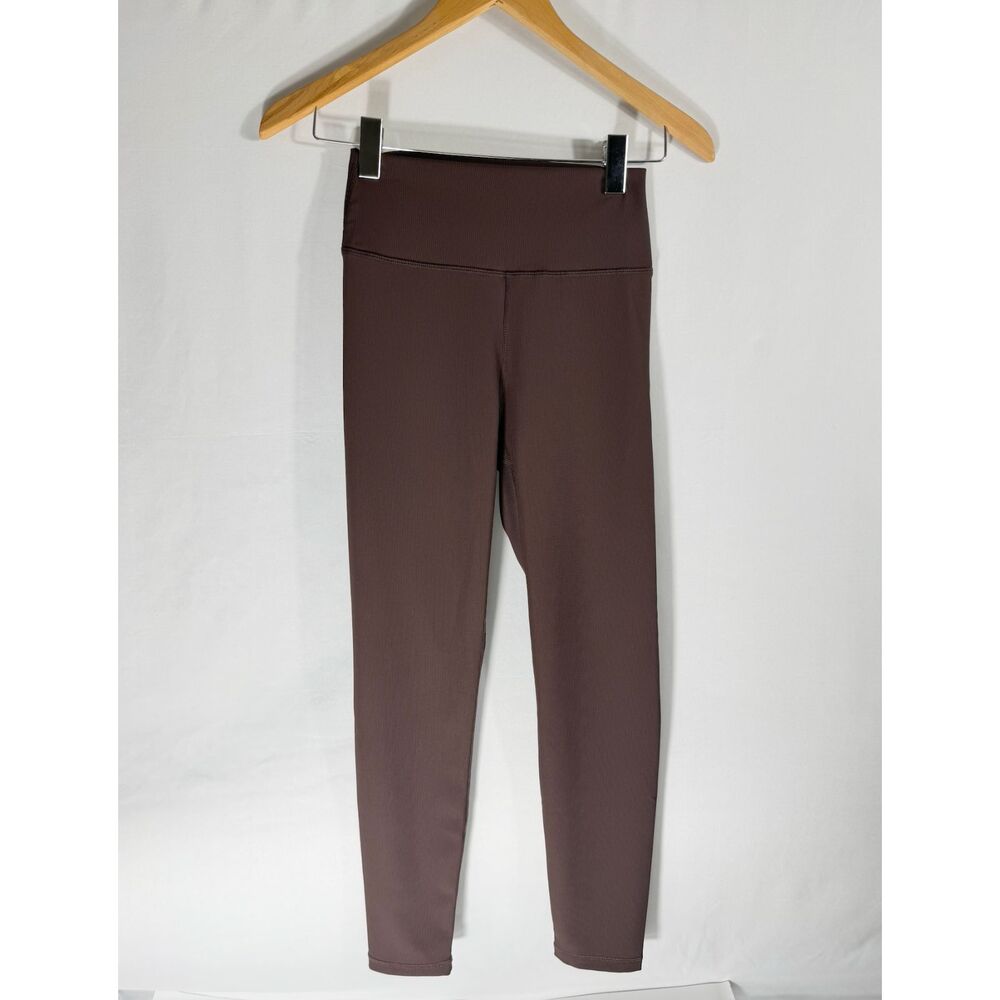 Wilo The Label Ribbed Leggings Chocolate Brown Small NWT Pilates Activewear